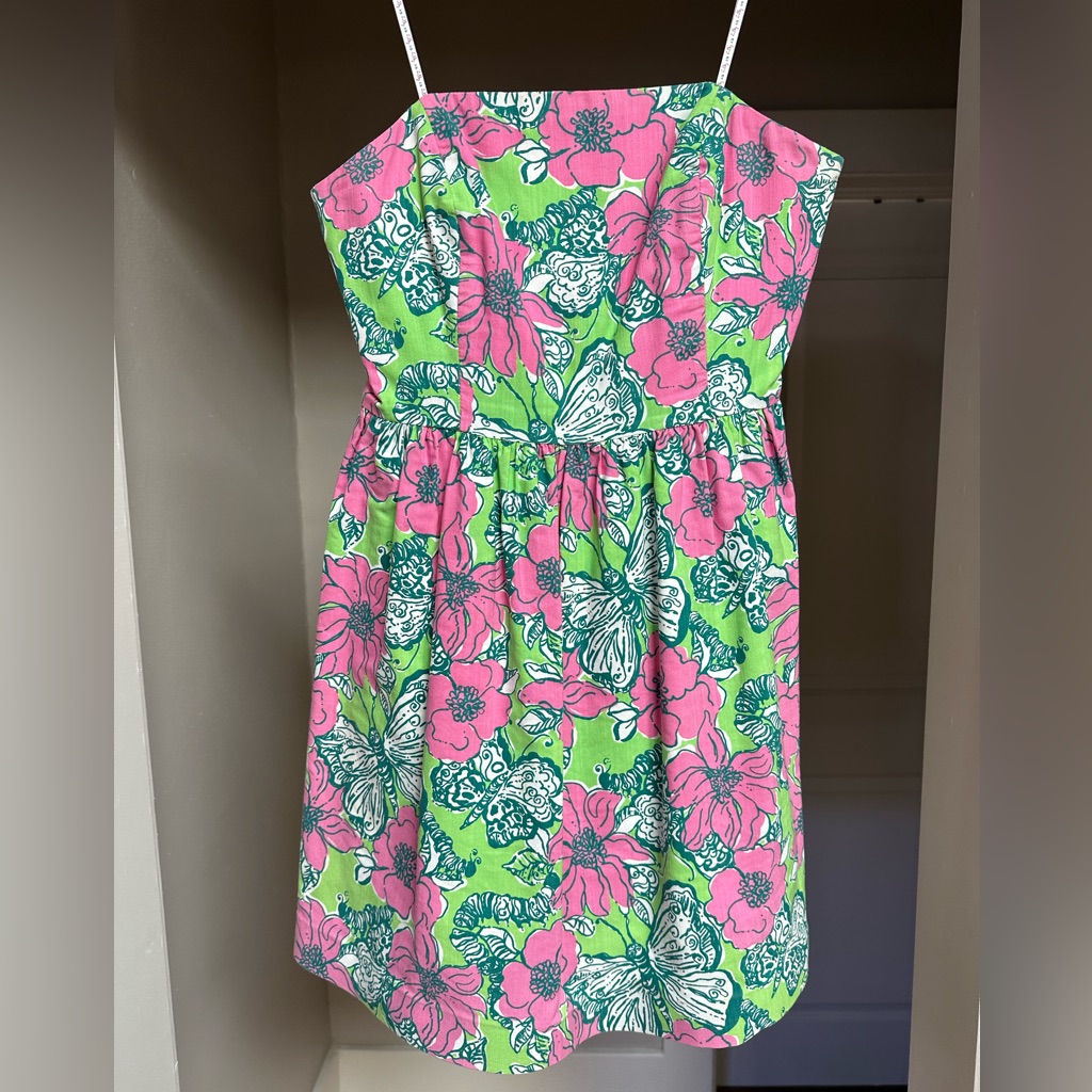 Lilly Pulitzer Lottie Green Bloomin Cacoonin Butterfly Floral Dress